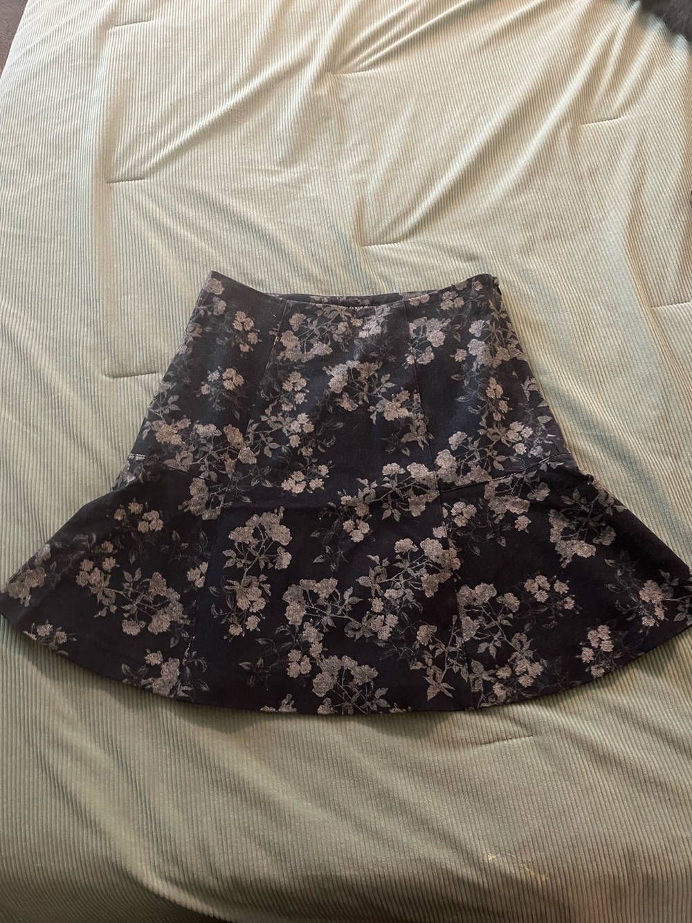 Banana Republic Black Circle Skirt with Light Floral Pattern